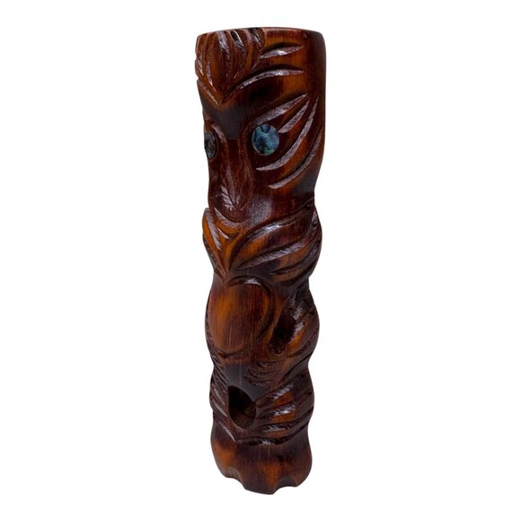 Hand Carved Maori Teko Teko Wooden Statue Ancestral Art From New Zealand 7" Tiki - Picture 2 of 9